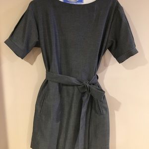 Mini back-button down dress